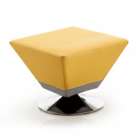 Manhattan Comfort OT002-YL Diamond Yellow and Polished Chrome Swivel Ottoman